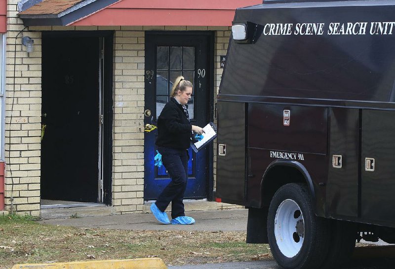 Little Rock police officers are investigating the deaths Tuesday of three people, including two young children, whose bodies were found inside an apartment in the 6600 block of Lancaster Road.
