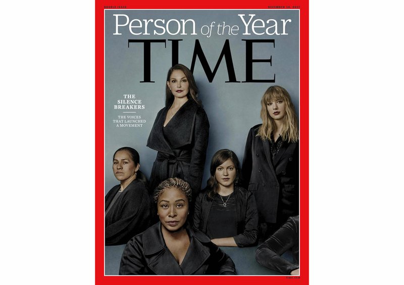 This image provided by Time magazine, shows the cover of the magazine's Person of the Year edition as "The Silence Breakers," those who have shared their stories about sexual assault and harassment. 