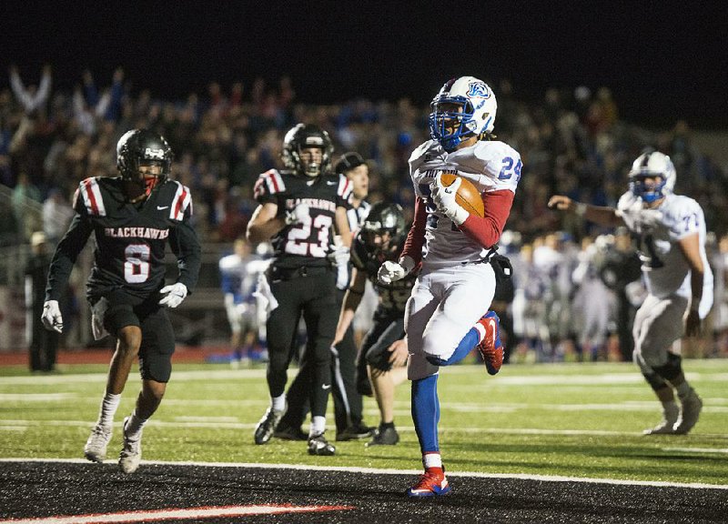 Arkadelphia running back Zion Hatley scored on a 66-yard touchdown run against Pea Ridge last week as part of the Badgers’ 28-point second quarter on the way to a 51-26 victory.