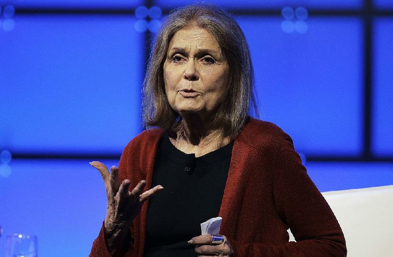 Feminist icon Gloria Steinem speaks, Thursday, Dec. 7, 2017, during the 13th annual Massachusetts Conference for Women, in Boston. 