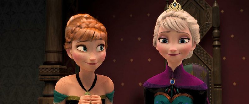 Disney’s Frozen tells the adventure of Princess Anna (Kristen Bell), left, and her sister, Queen Elsa (Idina Menzel), who has accidentally used her power to sink their kingdom into perpetual winter. Frozen airs at 7 p.m. today on ABC.
