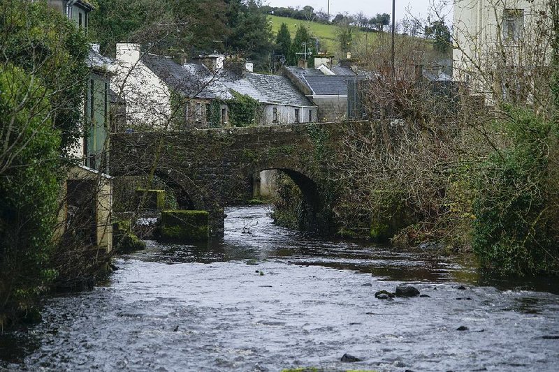 A small bridge separates the border town of Pettigo between Ireland (left) and Northern Ireland.