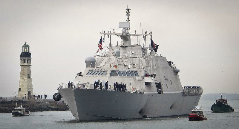 The new USS Little Rock, a littoral combat ship built by Lockheed Martin, arrives Dec. 4 at the Buffalo, N.Y., harbor.