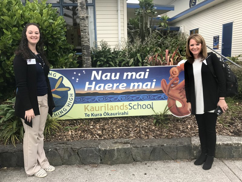 Photo submitted Rebecca Evans, a teacher at Southside Elementary School, and Tamara Lane, assistant principal at the school, recently went on a trip to New Zealand to learn more about the educational techniques used in that country.