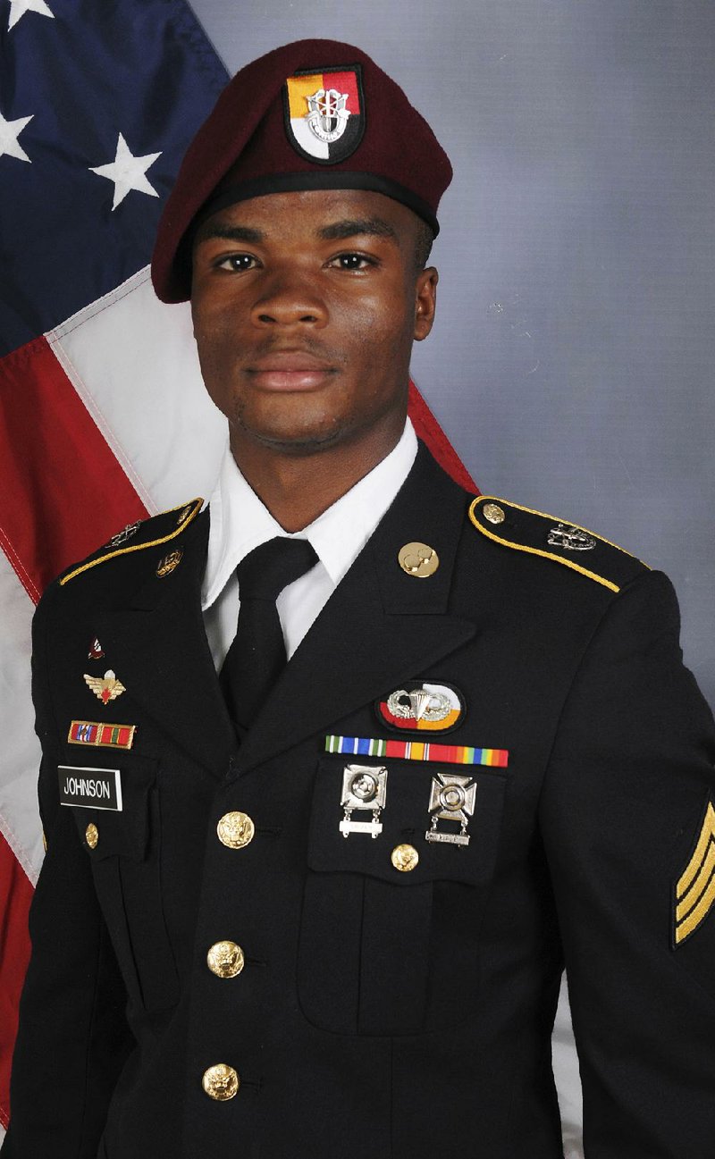 This file photo provided by the U.S. Army Special Operations Command shows Sgt. La David Johnson, who was killed in an Oct. 4 ambush in Niger. 