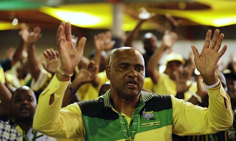 Delegates for South Africa’s ruling African National Congress attend the party’s conference Sunday in Johannesburg.
