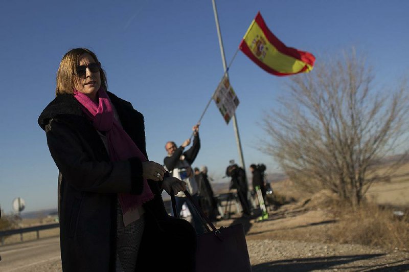 Carme Forcadell, speaker of the Catalonia region’s parliament, attends a campaign event held by the Republican Left of Catalonia party Tuesday at Estremera prison outside Madrid. Fellow party member Oriol Junqueras, the region’s former deputy president, is being held at the lockup. 