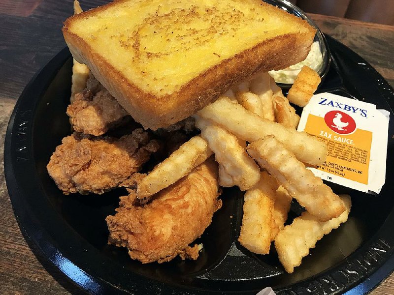 The Chicken Fingerz Plate comes with fries, cole slaw and Texas toast at the new Zaxby’s in west Little Rock. 