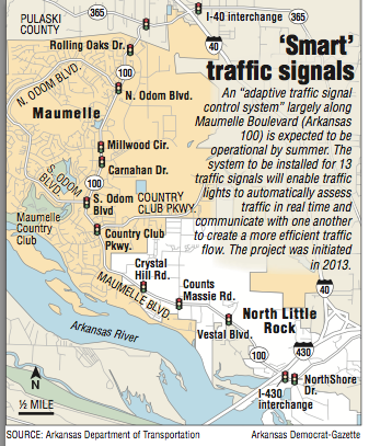 A map showing the future location of ‘Smart’ traffic signals