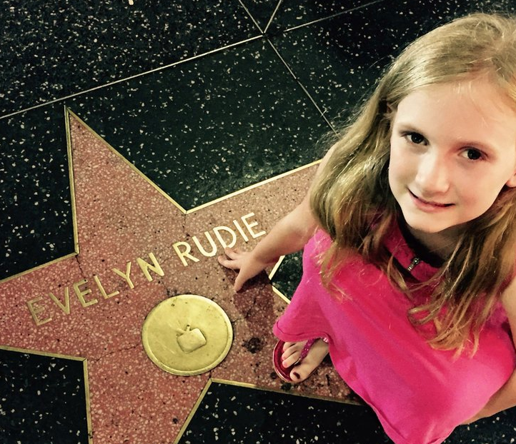 Kennedy Jordan poses with Evelyn Rudie's star on the Hollywood Walk of Fame. As a child actor, Rudie began a career that extended into film, theater and television. (Submitted photo)