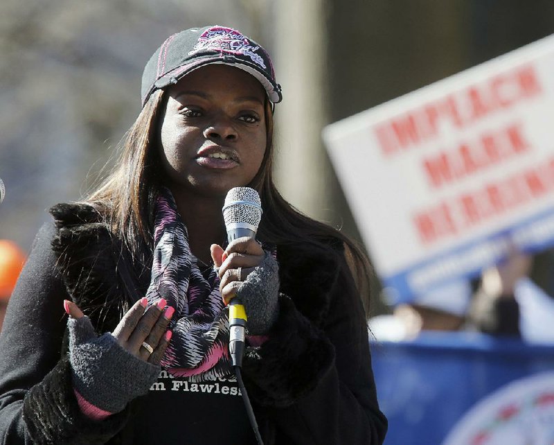 Shaneen Allen, an advocate for the Second Amendment, speaks last year during a pro-gun rally at Capitol Square in Richmond, Va.