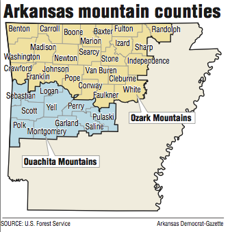 ozark mountains map