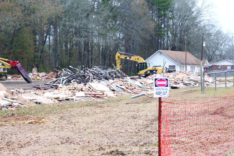 Demolition: ERC General Contractors has begun the demolition process of the old gym, located near the high school campus.