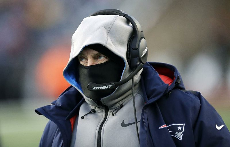 New England Patriots Coach Bill Belichick had thermometers installed in the tunnel leading from the New York Jets locker room to the field at Gillette Stadium on Sunday. Game-time temperature was 15 degrees with a minus-4 windchill. Before the game, Belichick walked out on the field in a T-shirt and shorts before changing into warmer clothes. 