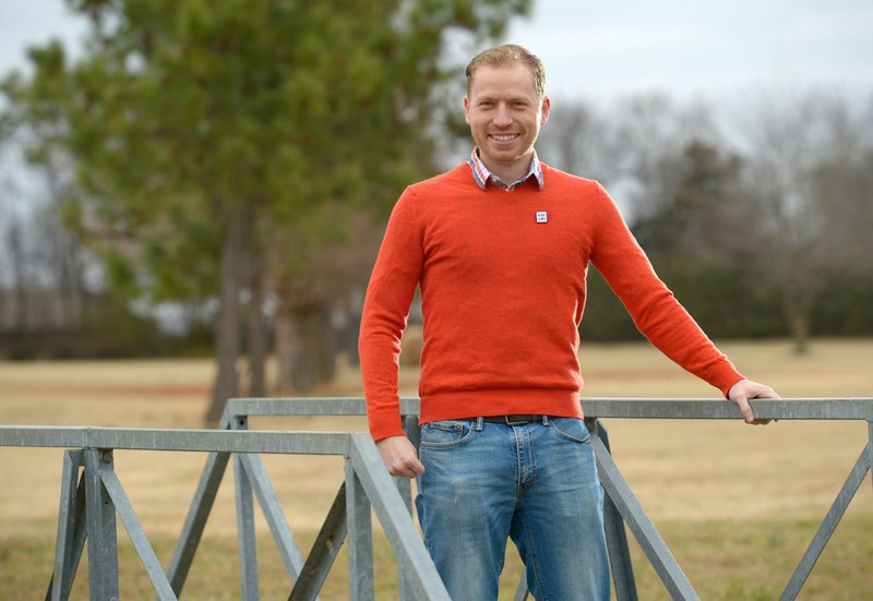 Will Dockery of Fayetteville, pictured in Lewis Park on Friday, is organizing an effort to purchase the park, which has been offered for sale by the University of Arkansas' Division of Agriculture. The park has been leased by the city of Fayetteville, but the lease runs out in June and is not being renewed.