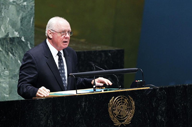 Ambassador James W. Pardew speaks at a 2012 meeting at the United Nations on the role of member states in mediation. (AP Photo/File)