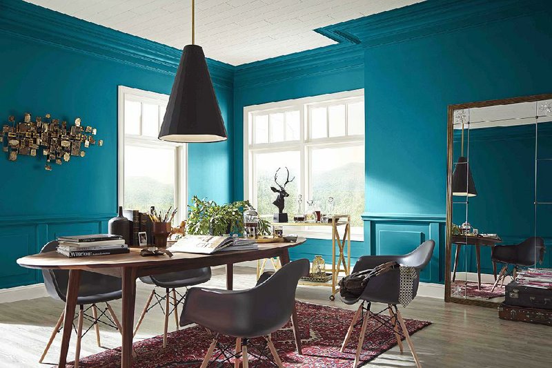 Three top paint lines all chose blue-green hues for their color of the year. Sherwin-Williams’ 2018 Color of the Year is Oceanside (SW6496).
