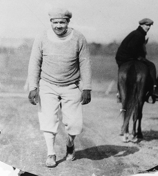 Babe Ruth at Oaklawn Park. Ruth attended spring training in Hot Springs between 1915 and 1920. (Photo courtesy of the Garland County Historical Society)