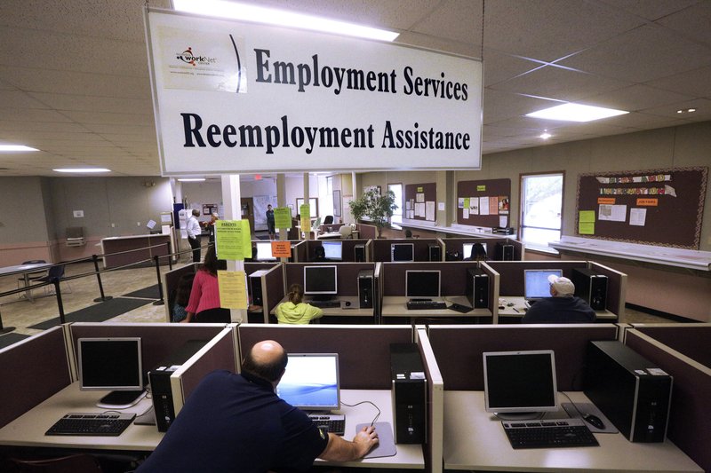 The Associated Press UNEMPLOYMENT BENEFITS: This Sept. 29, 2016, photo shows the Illinois Department of Employment Security office in Springfield, Ill. On Dec. 28, 2017, the Labor Department reports on the number of people who applied for unemployment benefits the week before.