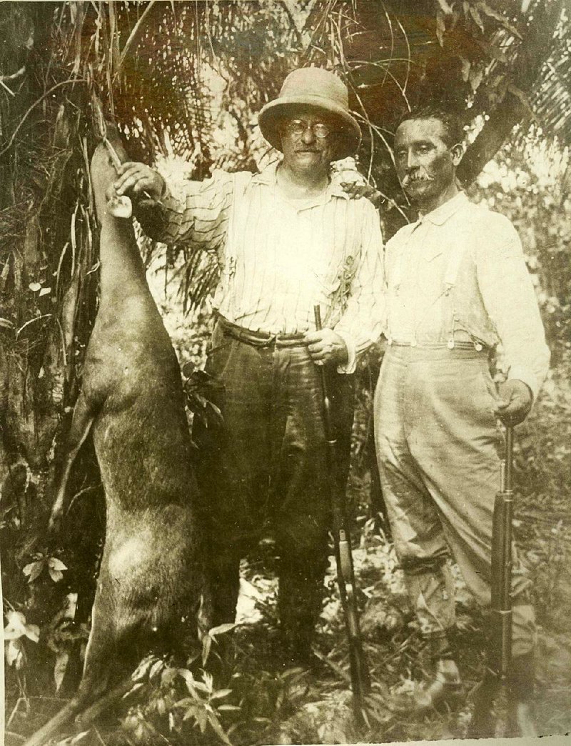 Former President Teddy Roosevelt (left) and Brazilian explorer Candido Rondon display a trophy in 1914. The tale of their ordeal on the River of Doubt airs at 8 p.m. today on American Experience: Into the Amazon on AETN.