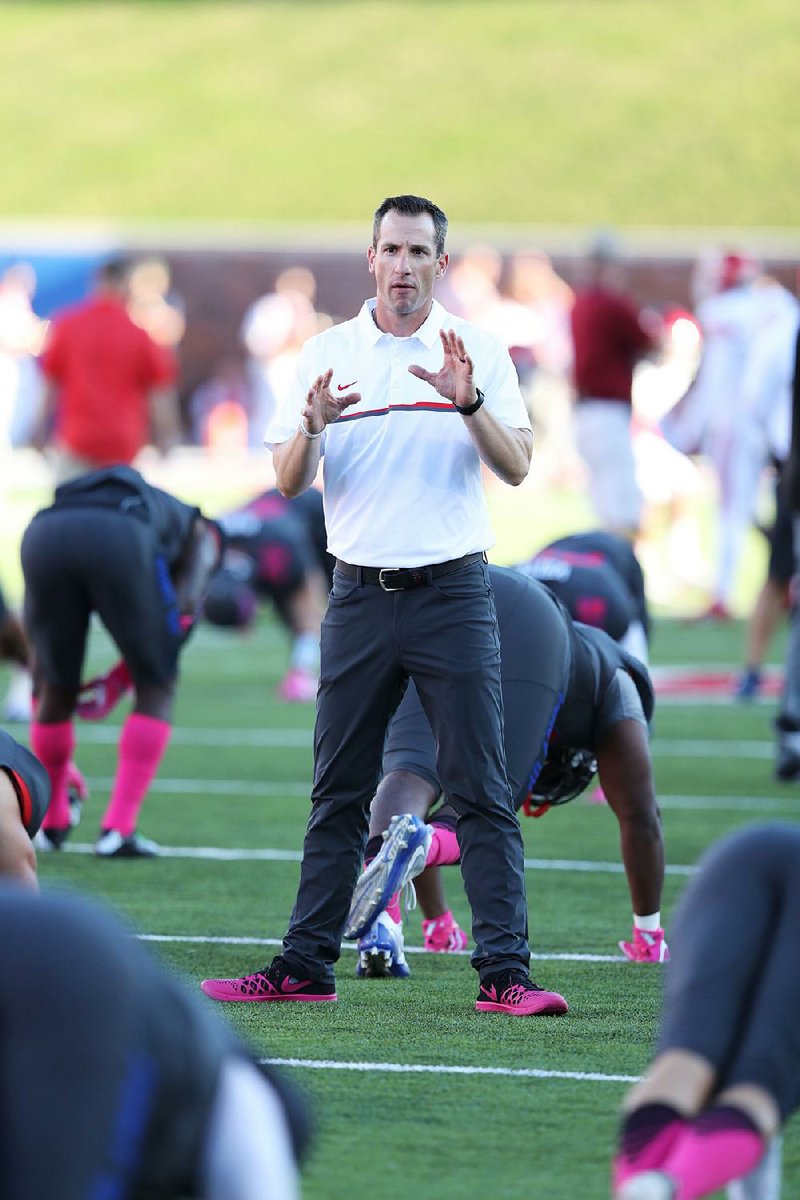 Mark Smith, shown in this file photo, is a defensive backs coach at Arkansas.
Mandatory Credit; SMU Athletics