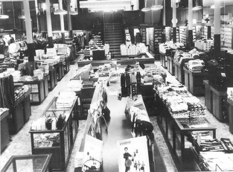 Photo courtesy of Betty Crum and the Rogers Historical Museum Stroud's -- shown here in 1956 -- specialized in quality, name-brand merchandise, mostly clothing, but it sold everything from shoes to floor covering.