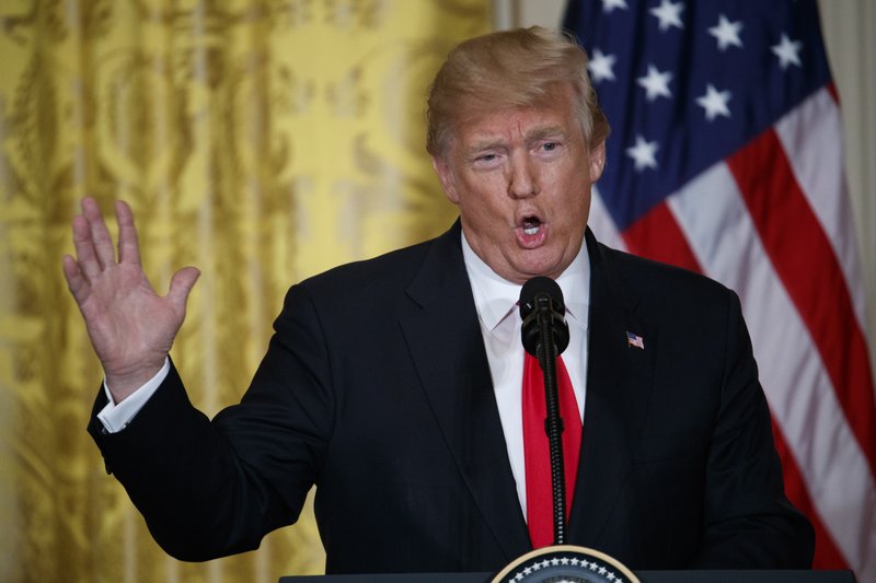 President Donald Trump speaks during a news conference with Norwegian Prime Minister Erna Solberg in the East Room of the White House, Wednesday, Jan. 10, 2018, in Washington. (AP Photo/Evan Vucci)