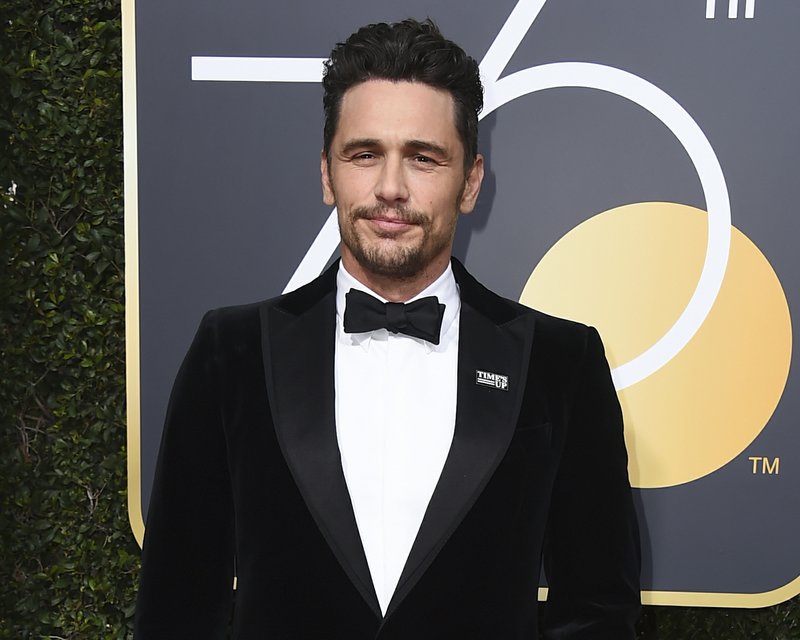 AP File Photo/JORDAN STRAUSS - In this Jan. 7, 2018 file photo, James Franco arrives at the 75th annual Golden Globe Awards in Beverly Hills, Calif. Facing accusations by an actress and a filmmaker over alleged sexual misconduct, James Franco said on CBS' "The Late Show with Stephen Colbert" on Tuesday the things he's heard aren't accurate but he supports people coming out "because they didn't have a voice for so long."