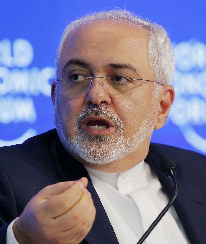 Iranian Foreign Minister Mohammad Javad Zarif speaks at the World Economic Forum in Davos, Switzerland, Tuesday, Jan. 17, 2017. 
