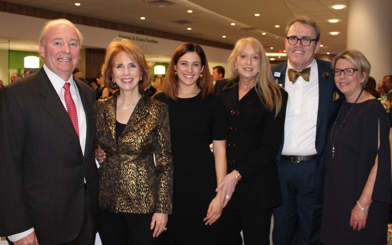 Chuck and Terri Erwin (from left), Olivia Tyson, Fred Scarborough and Trisha Montague, Arkansas Children's Northwest chief administrator, gather at the new hospital's celebration Jan. 6 in Springdale.