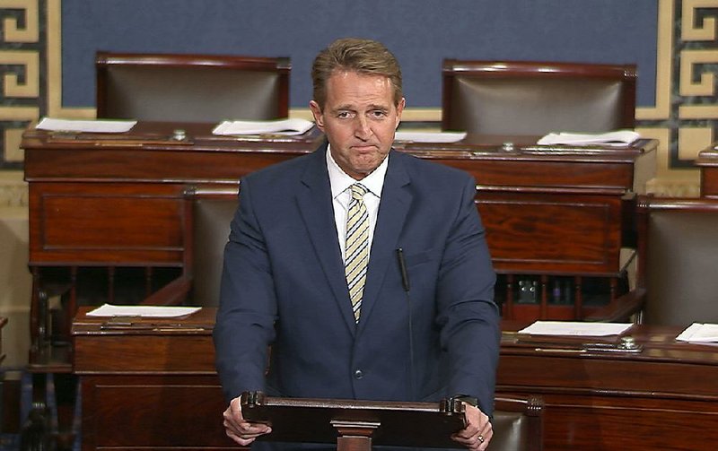 “It is past time to stop excusing or ignoring or worse, endorsing these attacks on the truth,” Rep. Jeff Flake, R-Ariz., said Wednesday on the floor of the Senate.  