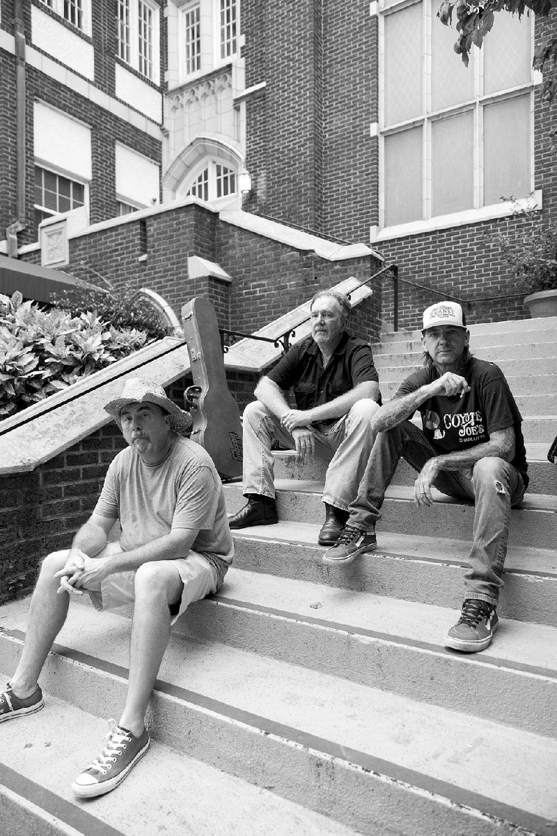 Little Rock trio Cherry Red — Dave Hoffpauir (clockwise from bottom), Mark Simpson and Matt Floyd — bring their style of north Mississippi blues to the White Water Tavern.
