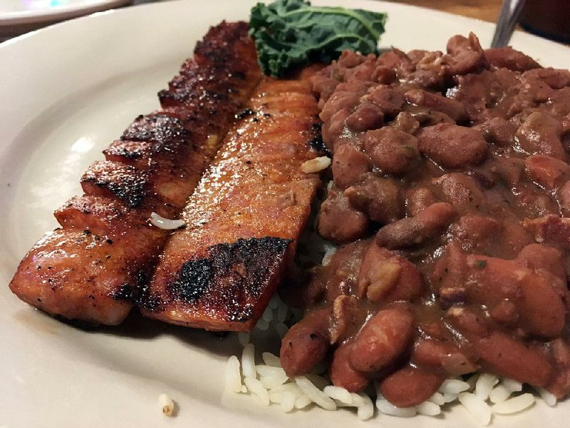The Faded Rose serves red beans and rice with or without andouille sausage, which comes, not chopped into the beans, but grilled and served on the side. 