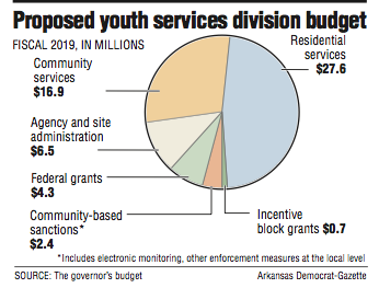 Graph showing the Proposed youth services division budget