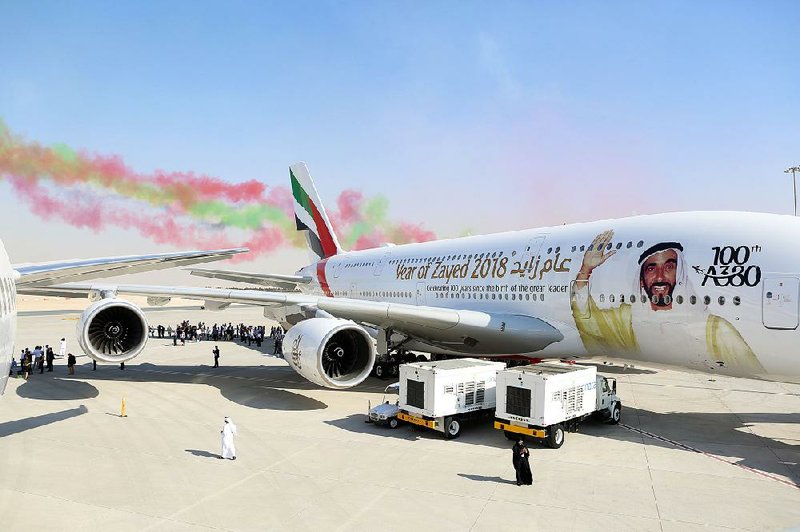 An Airbus A380 aircraft, operated by Emirates airlines, is seen at the Dubai Air Show in the United Arab Emirates in November.