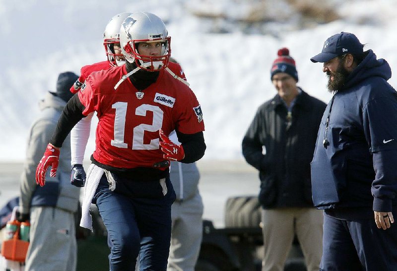 New England Patriots quarterback Tom Brady would not discuss how he suffered an injury to his right hand and said, “We’ll see,” when asked about his status for Sunday’s AFC Championship Game against the Jacksonville Jaguars.