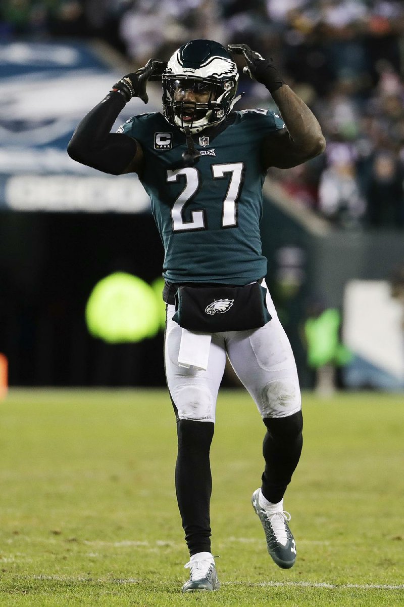 Malcolm Jenkins of the Philadelphia Eagles reacts during the second half Saturday against the Atlanta Falcons in Philadelphia. Jenkins gave an emotional speech to rally the team after starting quarterback Carson Wentz suffered a season-ending injury.