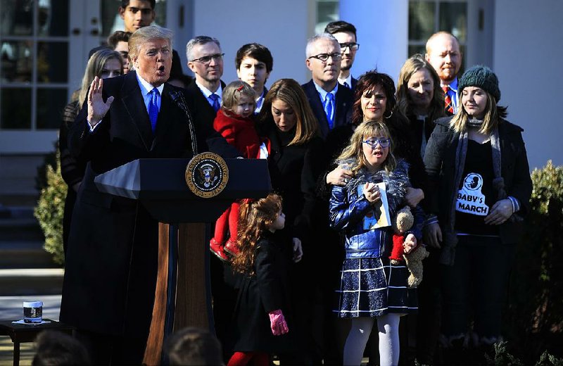 Speaking Friday in the Rose Garden of the White House, President Donald Trump said his administration “will always defend the very first right in the Declaration of Independence, and that is the right to life.” The speech was broadcast to participants in the March for Life event.