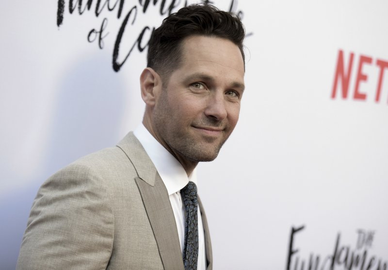 FILE - In this June 23, 2016 file photo, Paul Rudd attends a special screening of "The Fundamentals of Caring" in Los Angeles. Rudd, the versatile and forever young actor and screenwriter who stars in "Ant-Man" was named 2018 Man of the Year by Harvard University's Hasty Pudding Theatricals on Thursday.
Rudd will get his pudding pot during a roast at Harvard on Feb. 2. (Photo by Richard Shotwell/Invision/AP, File)