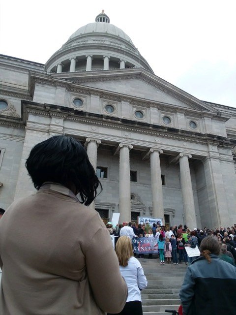 Hundreds of abortion opponents gathered before the state capitol Sunday for the 40th annual March for Life.