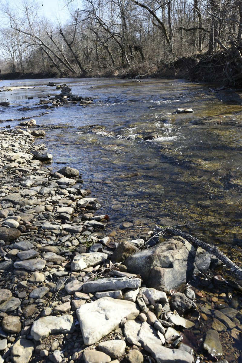 The West Fork of the White River is seen Jan. 12 from U.S. 71 Scenic Byway at Brentwood Community Park.