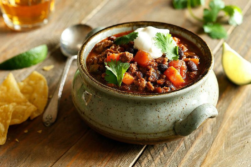 Lamb Chili With Sweet Potatoes, Black Beans and Poblanos 