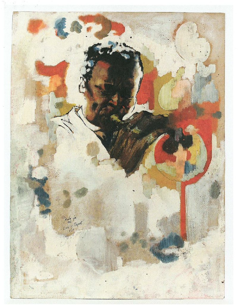 “Soul of a Nation: Art in the Age of Black Power” at Crystal Bridges Museum of American Art includes Jeff Donaldson’s Study for Wall of Respect [Miles Davis].