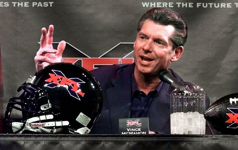  In this Feb. 3, 2000 photo, Vince McMahon, chairman of the World Wrestling Federation, speaks during a news conference in New York.