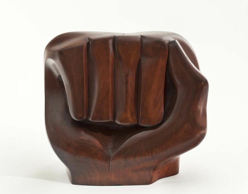 Black Unity by Elizabeth Catlett, 1968 (cedar, 21 × 12 1/2 × 23 inches), from the collection of Crystal Bridges Museum of American Art, is among the works in Soul of a Nation: Art in the Age of Black Power. 