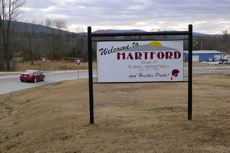 Hartford in Sebastian County is about 5 miles from the Oklahoma border.