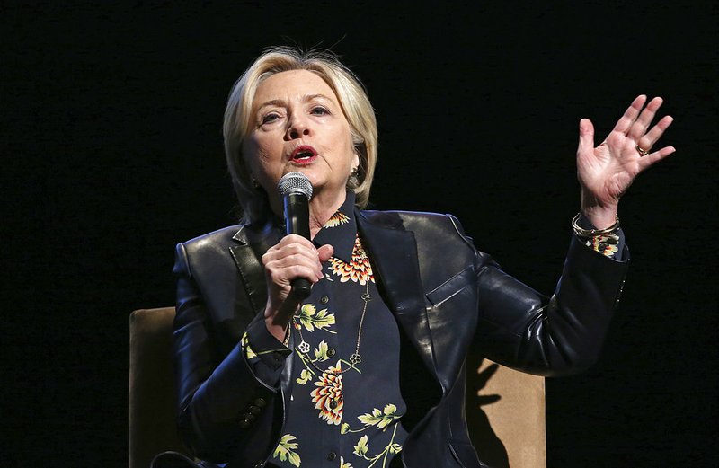 AP Photo/Reed Saxon In this Dec. 15, 2017 file photo, former Secretary of State and presidential candidate Hillary Clinton speaks to the GirlsBuildLA Leadership Summit in Los Angeles.