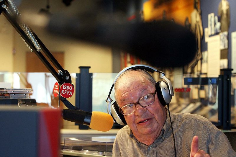 King Biscuit Time radio host Sonny Payne interviews guest Wayne Washam during his show at the Delta Cultural Center Downtown Helena-West Helena.