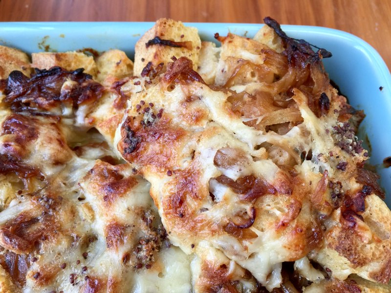 French onion bread pudding 
