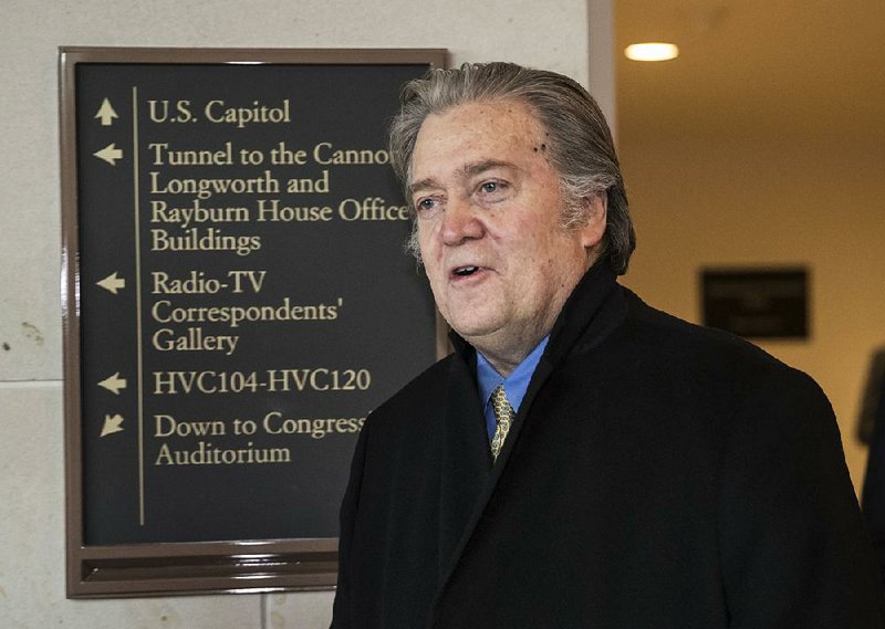 Former top White House strategist Steve Bannon arrives Thursday on Capitol Hill for questioning by the House Intelligence Committee in its investigation of Russian meddling in the 2016 election. Bannon presented a list of 25 questions he would be willing to answer, all reportedly scripted by the White House and all with the answer “no.” House GOP leaders were considering further steps to force him to cooperate.   